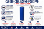 1" THICK CLOSED CELL SQUARE POLE PAD