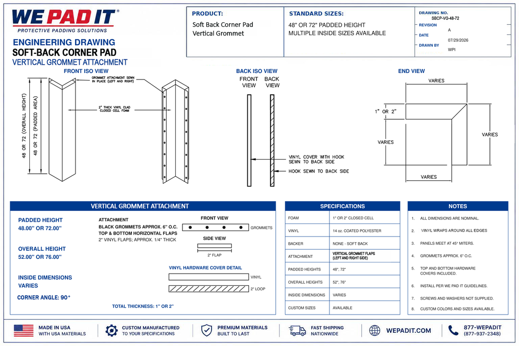 Soft Back Corner Pad | Custom Made