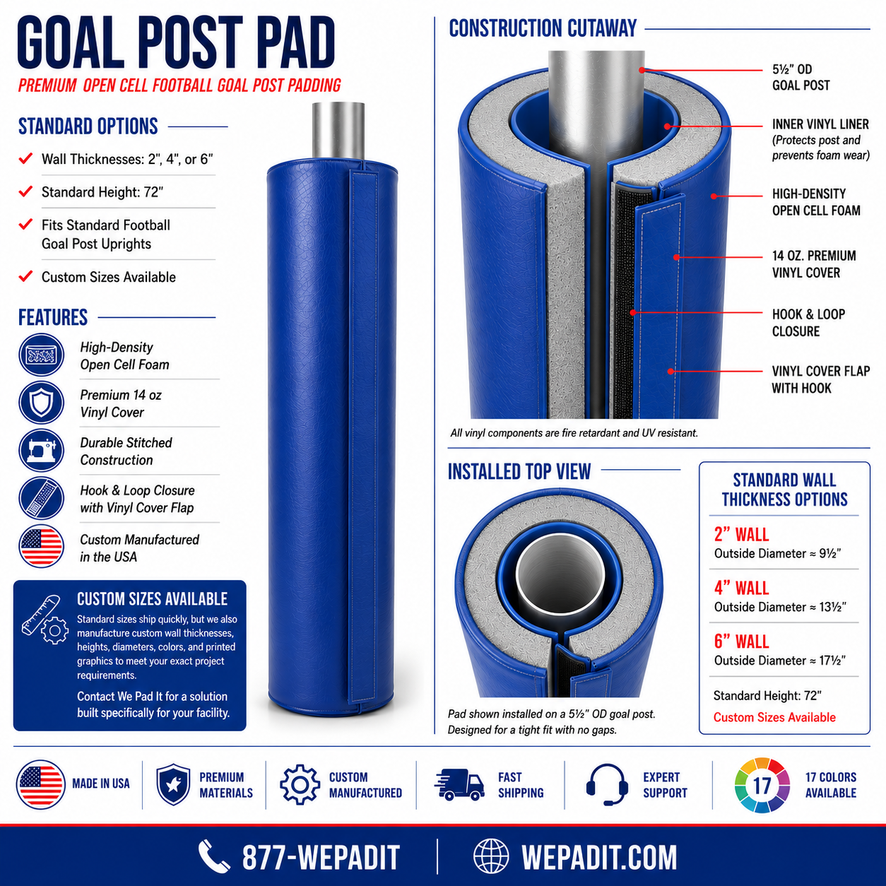 2" Open-Cell Goal Post Pad