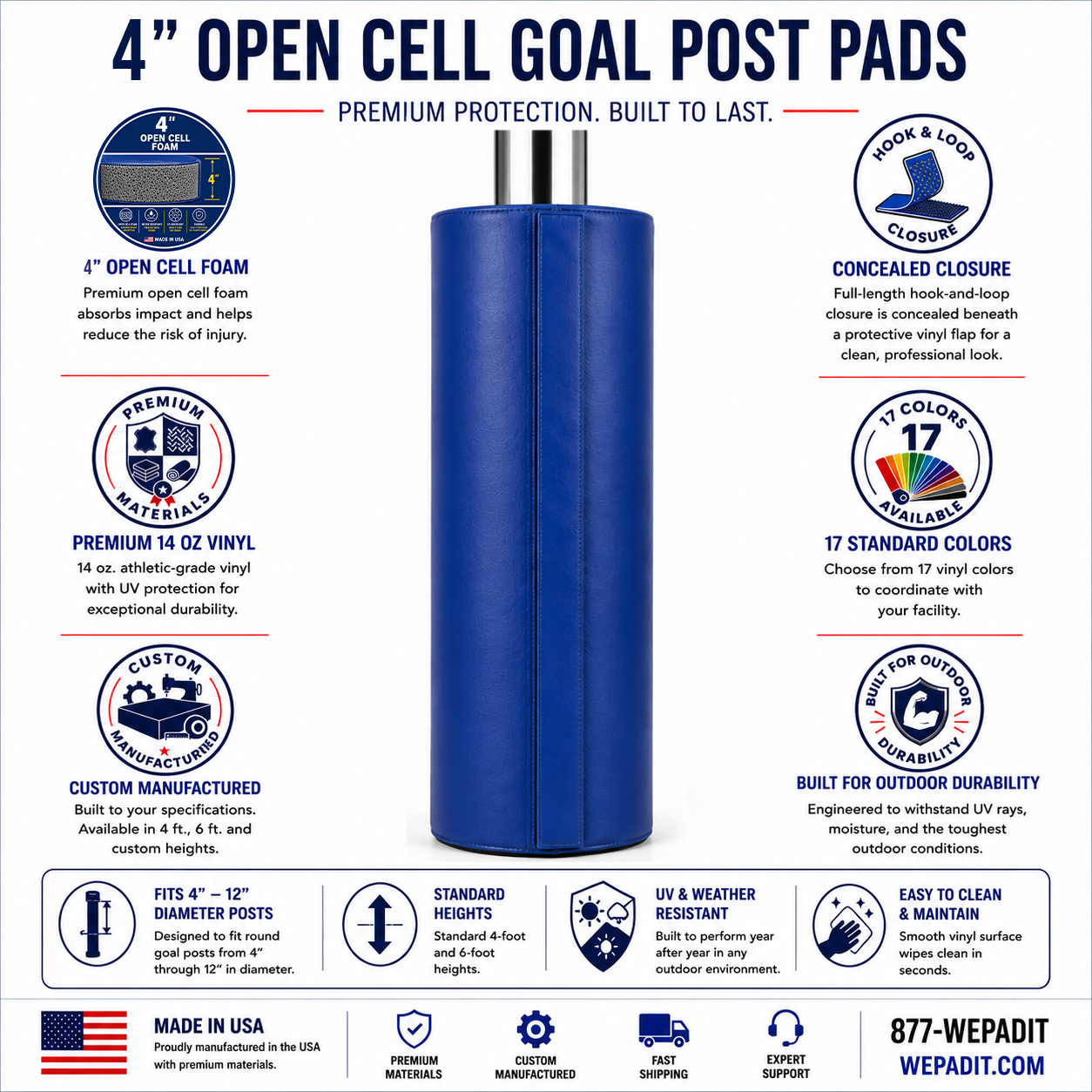 4" Open-Cell Goal Post Pad