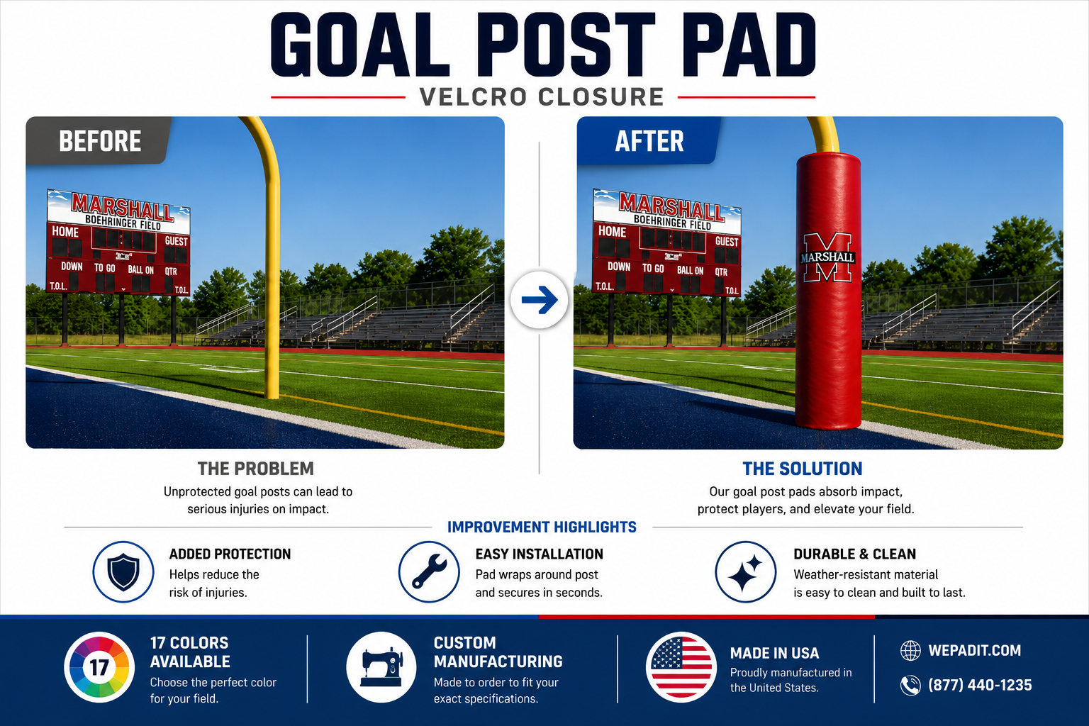 2" Open-Cell Goal Post Pad