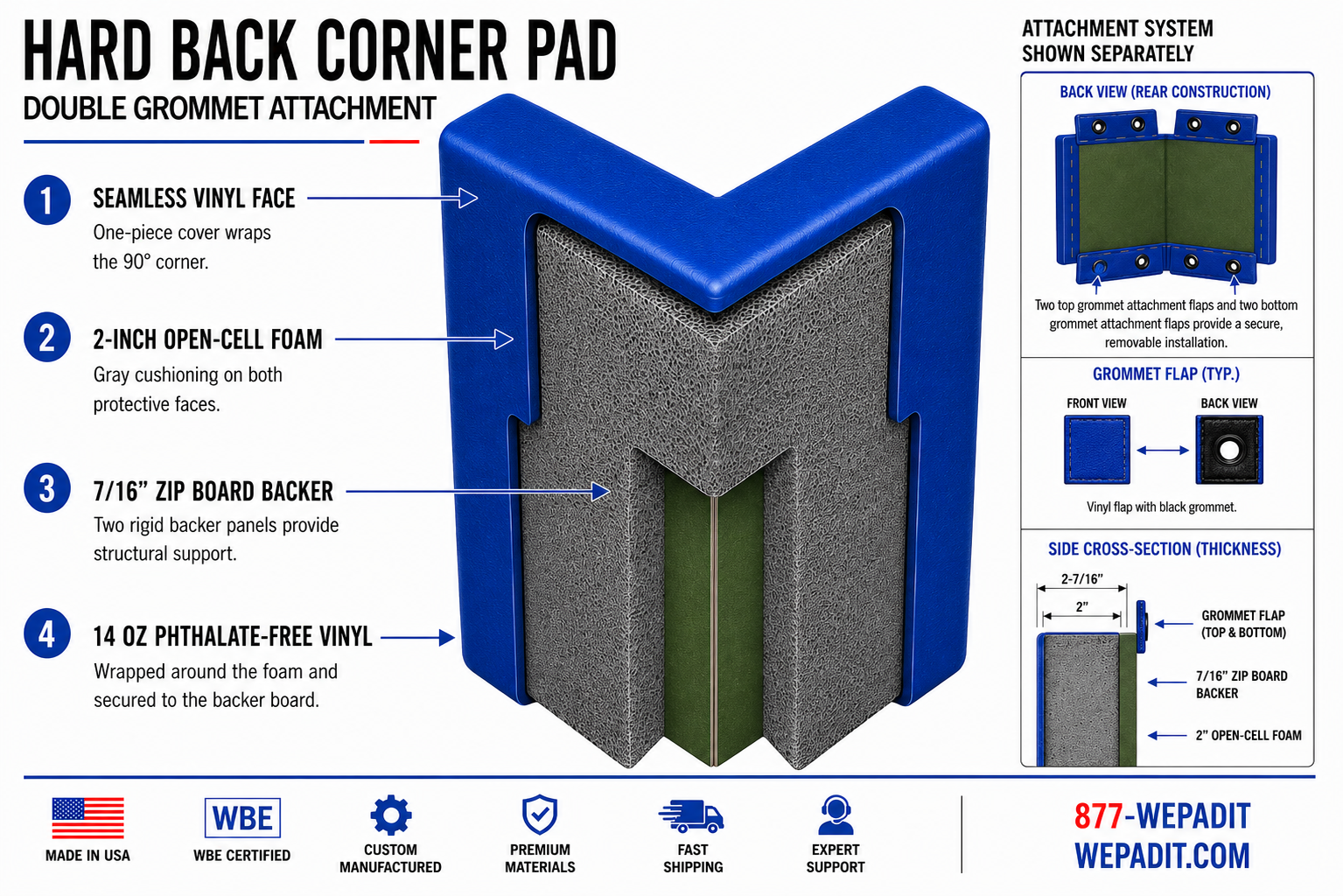 HARD BACK CORNER PAD