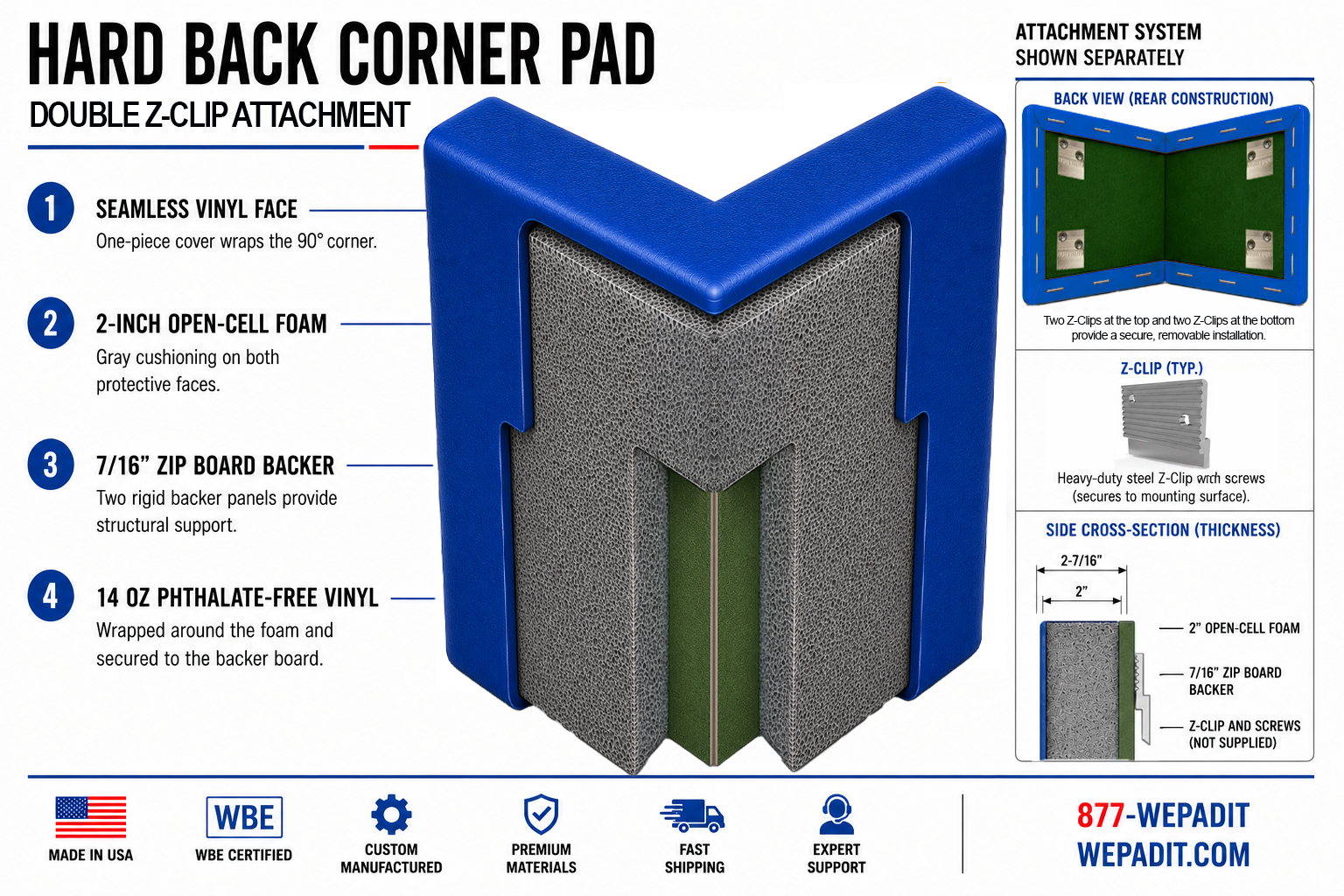 HARD BACK CORNER PAD