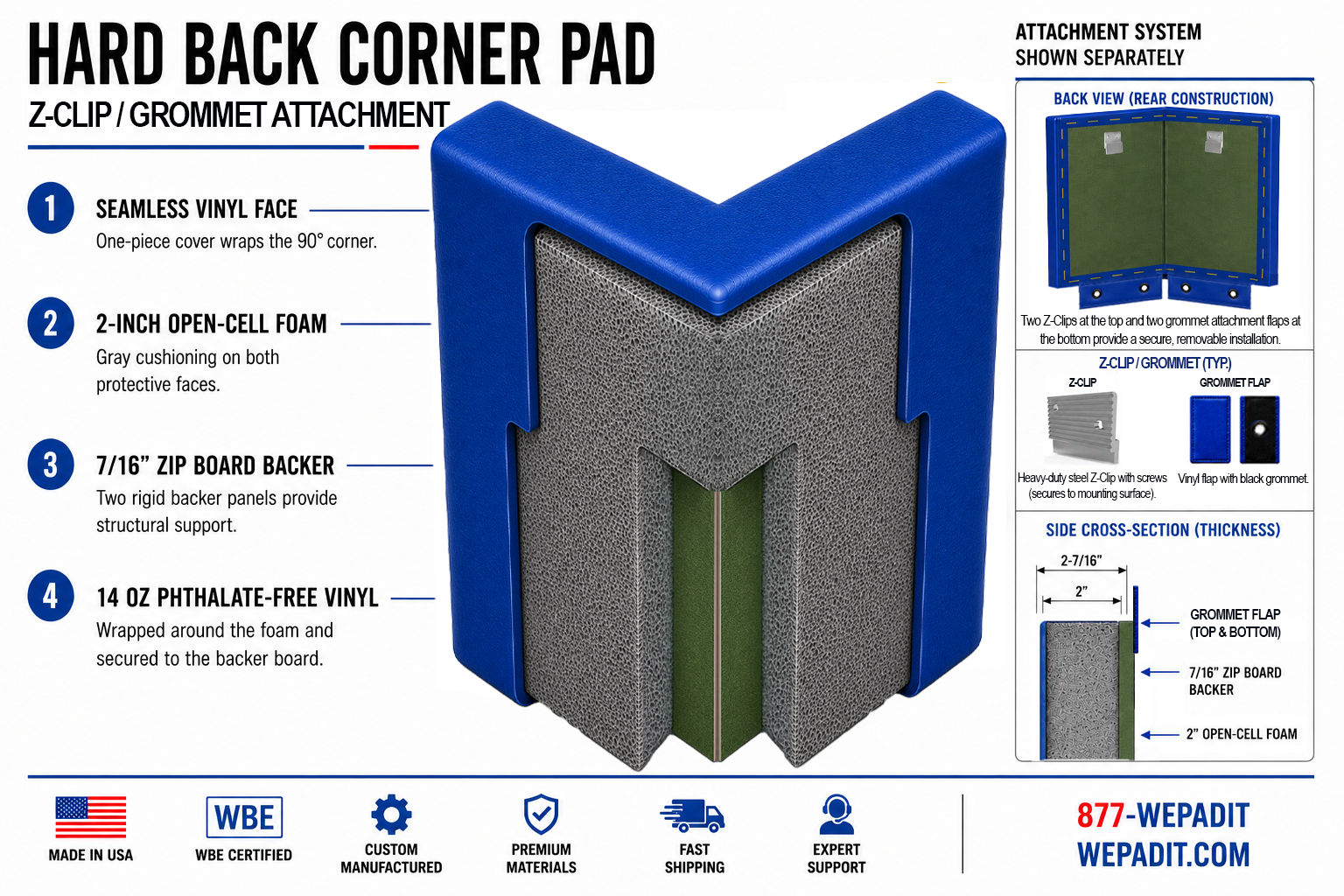 HARD BACK CORNER PAD