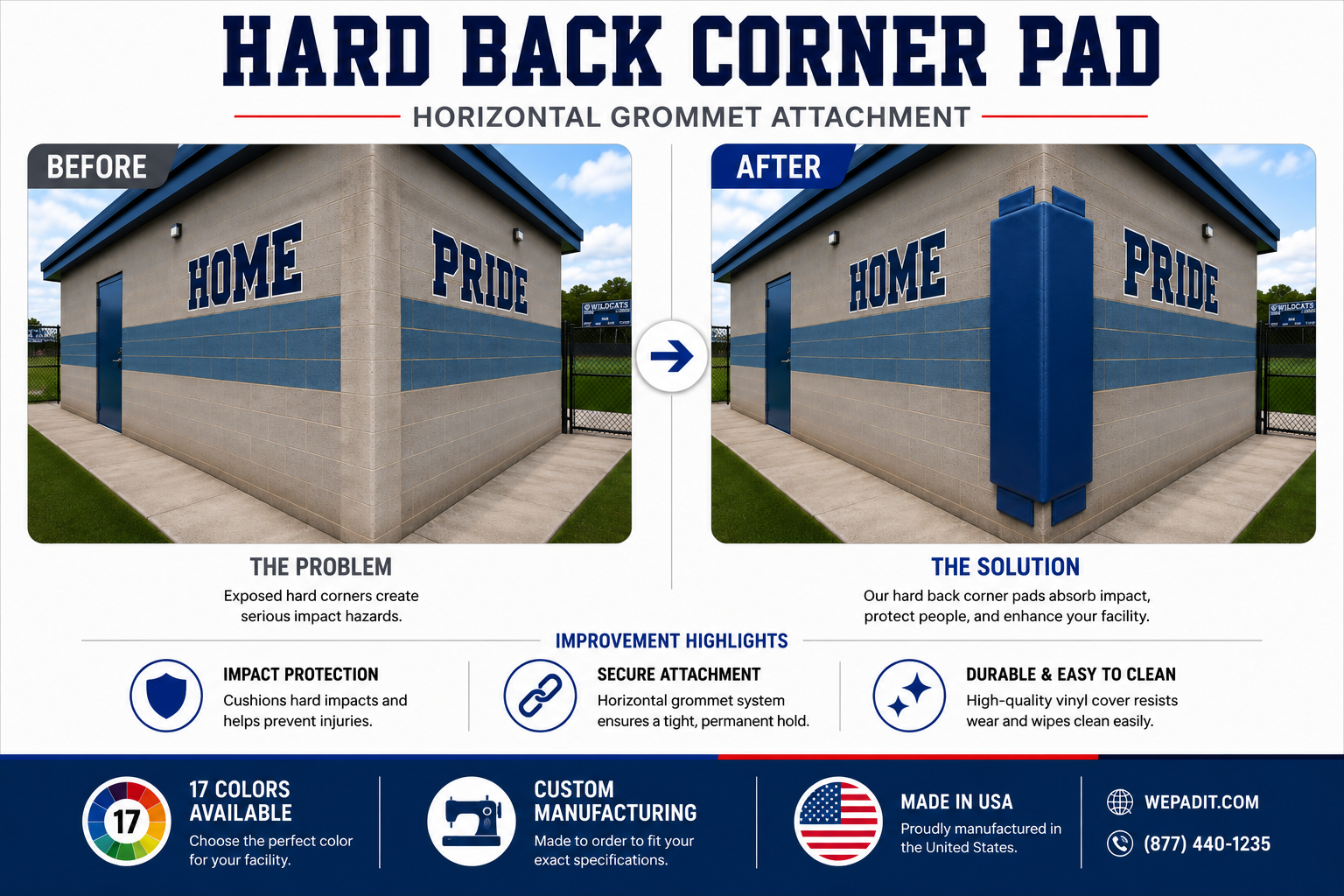 HARD BACK CORNER PAD