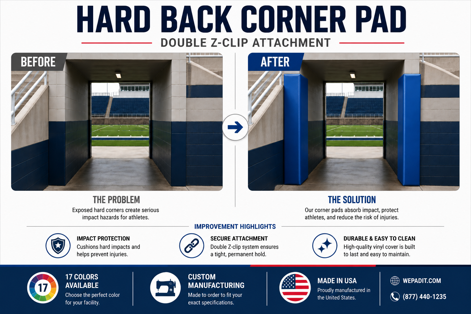 HARD BACK CORNER PAD