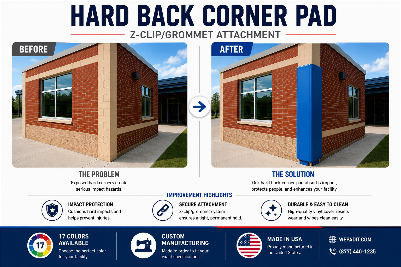 HARD BACK CORNER PAD