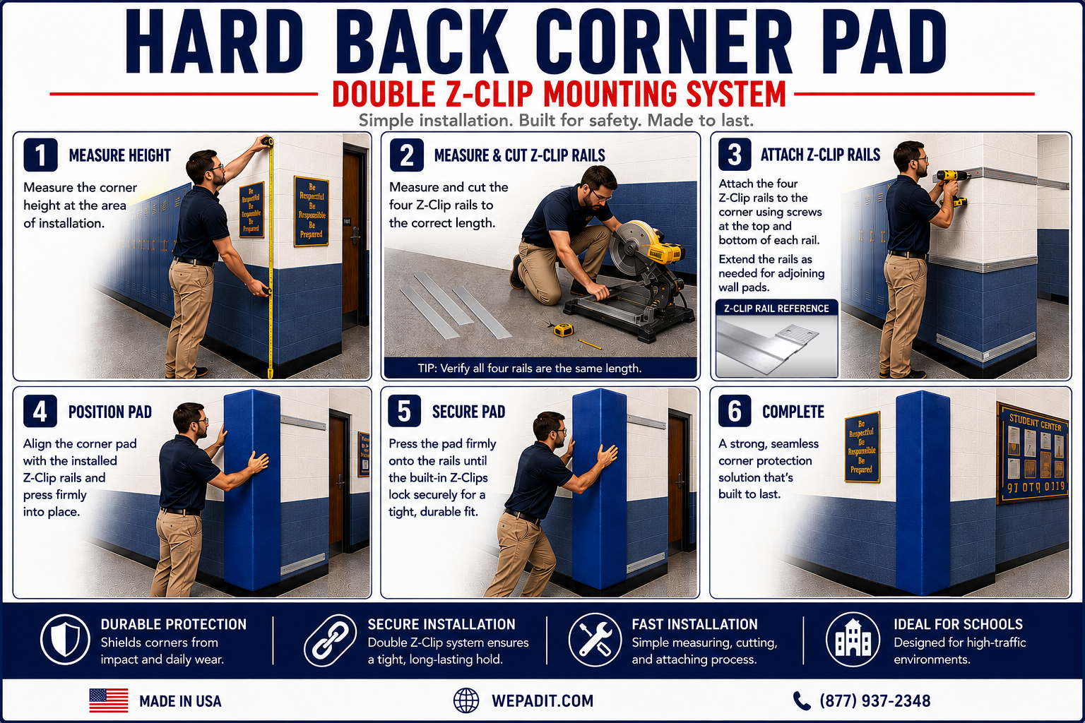 HARD BACK CORNER PAD