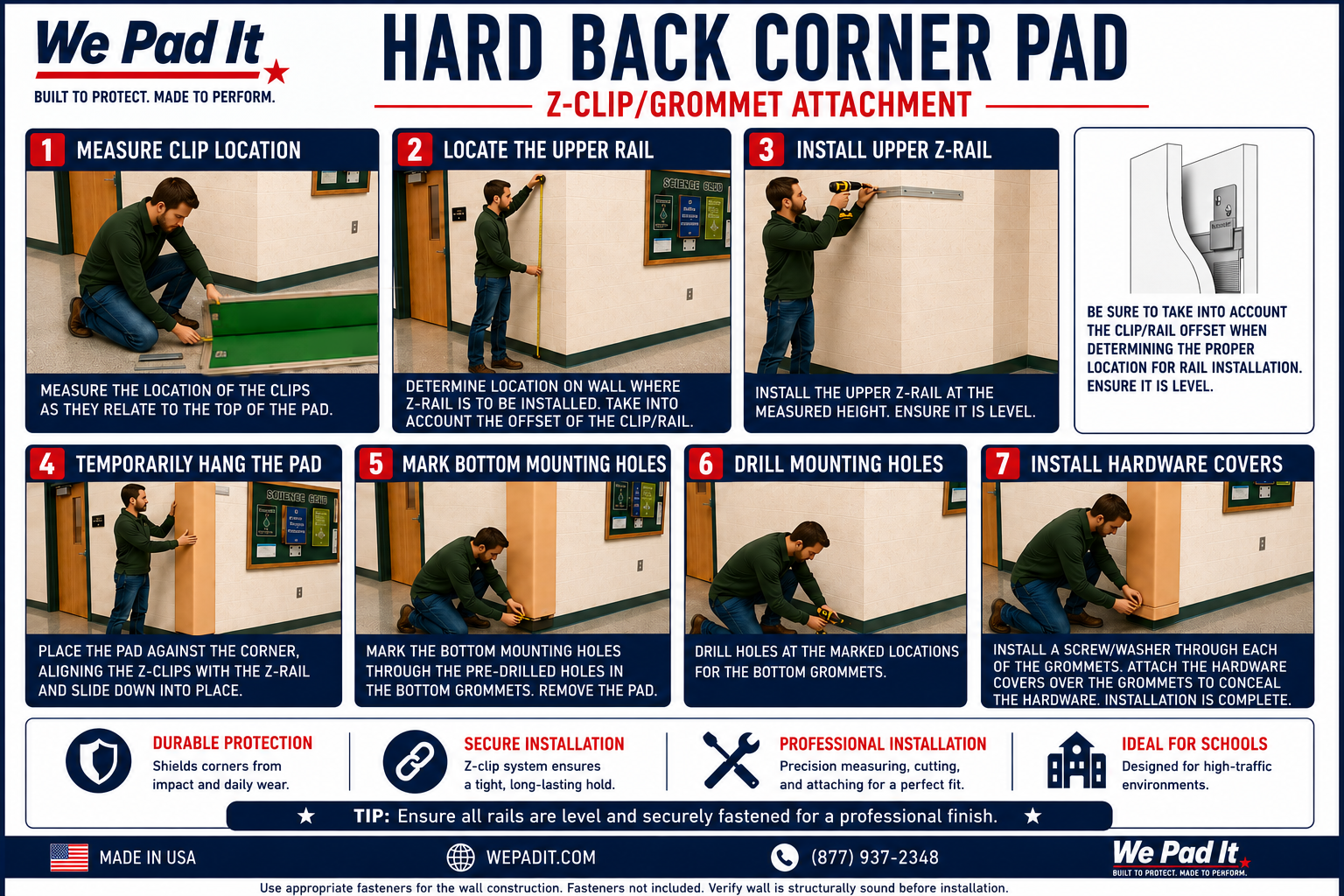 HARD BACK CORNER PAD