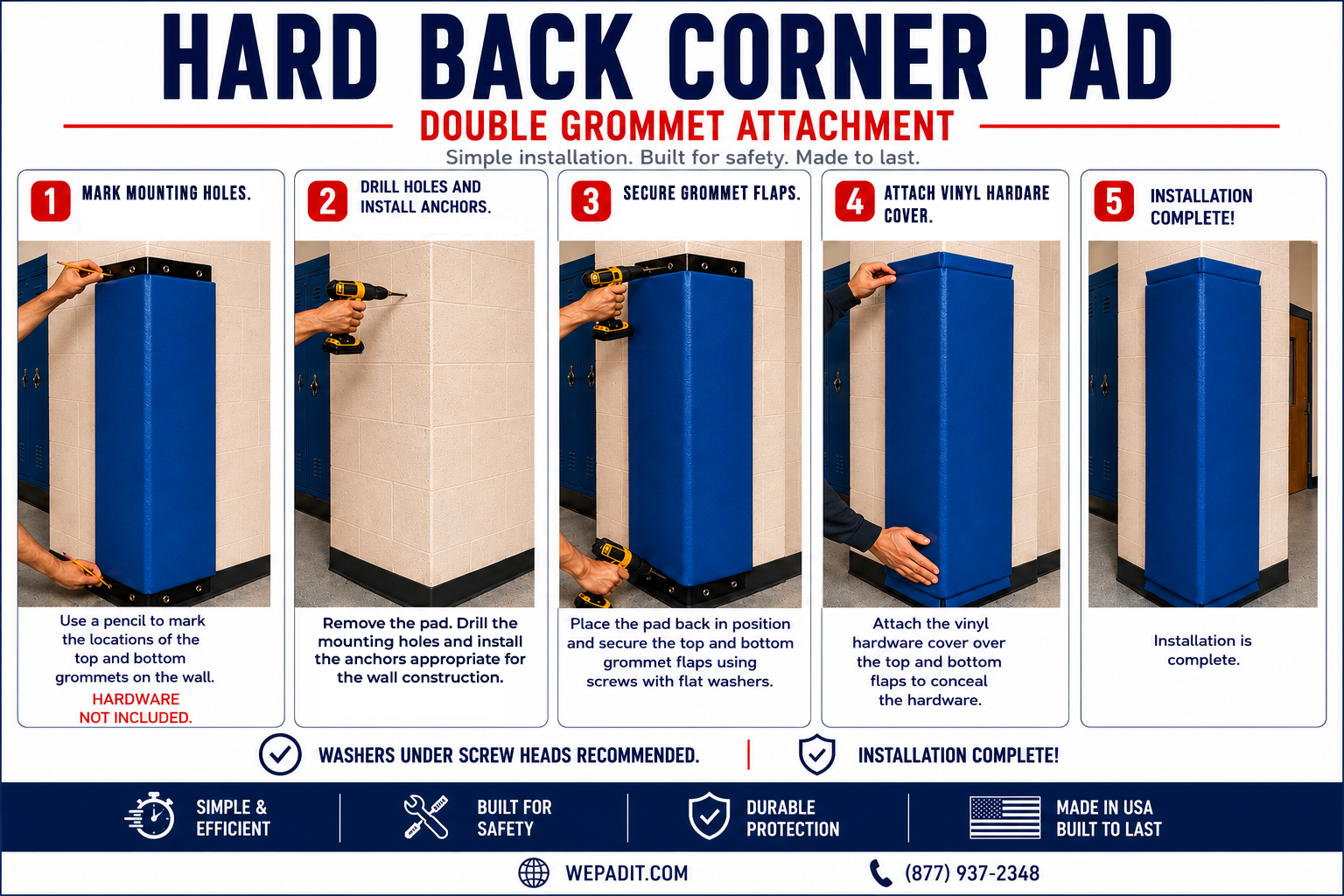 HARD BACK CORNER PAD
