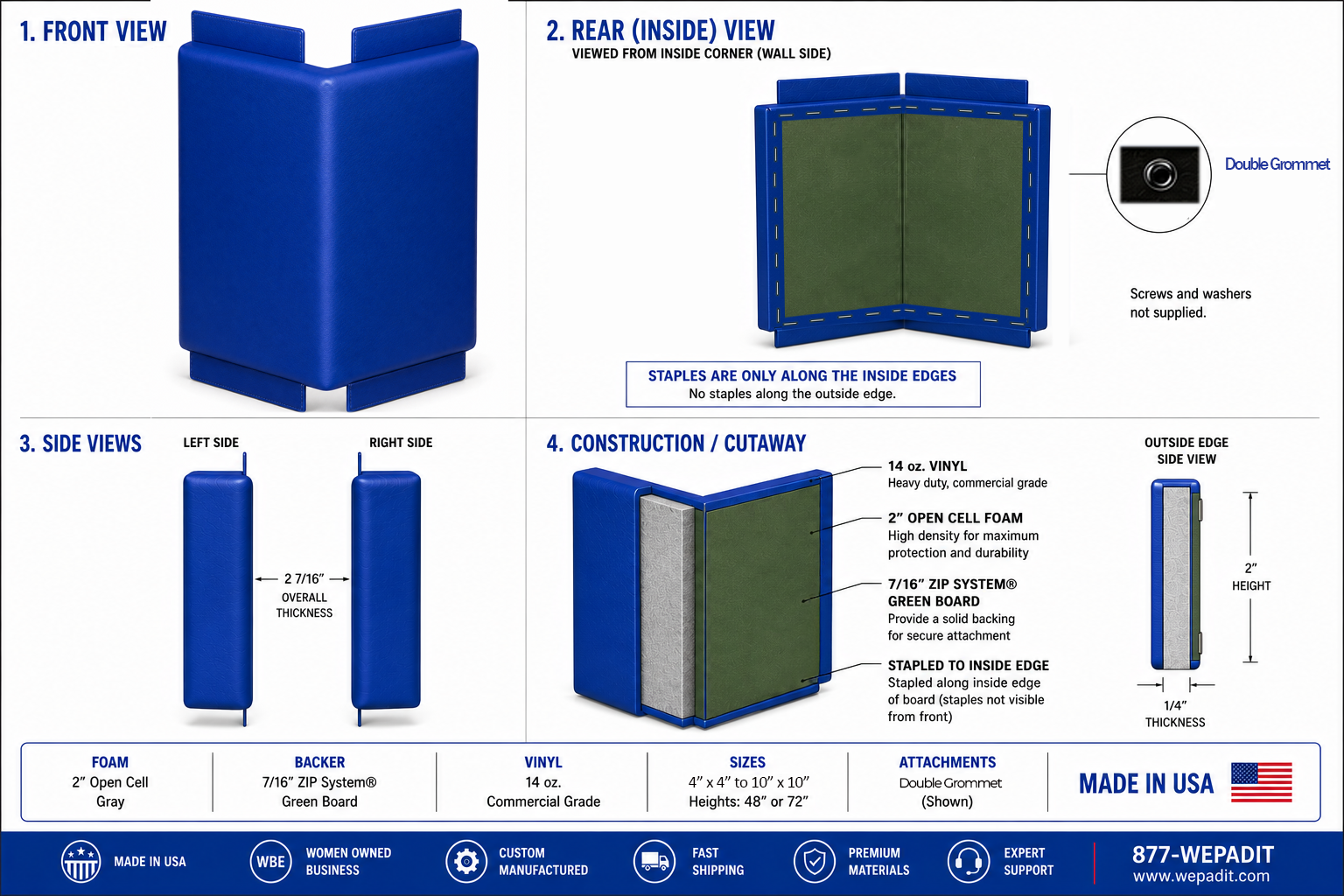HARD BACK CORNER PAD