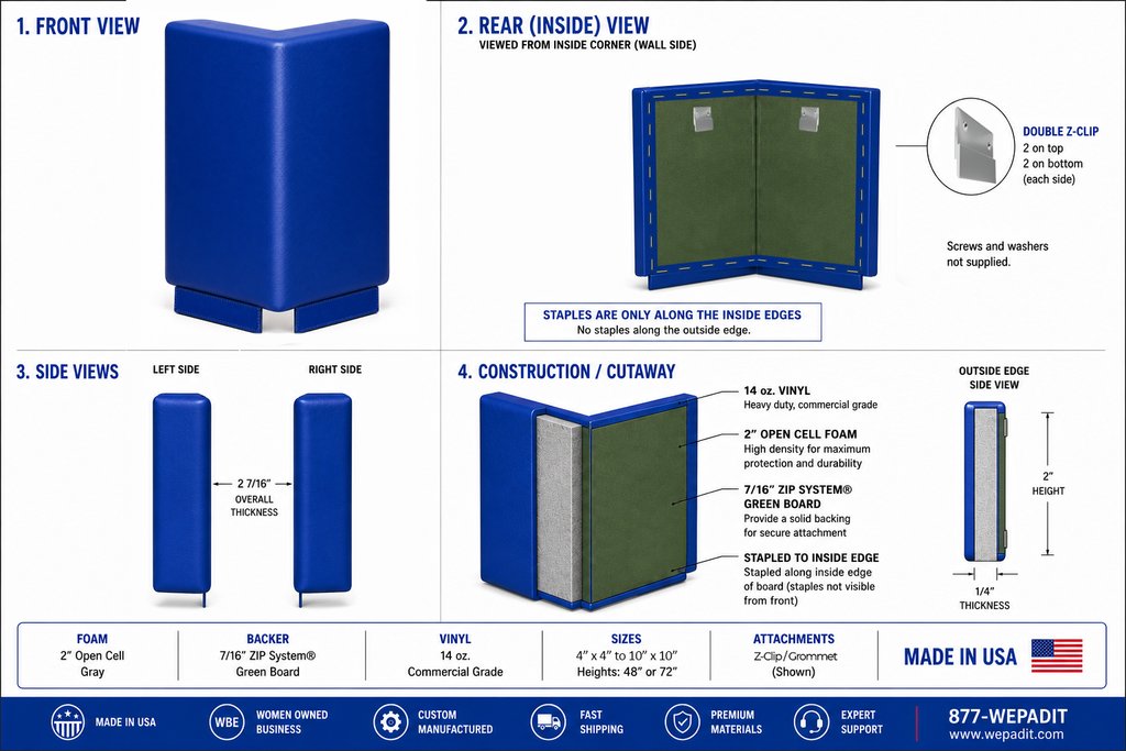HARD BACK CORNER PAD