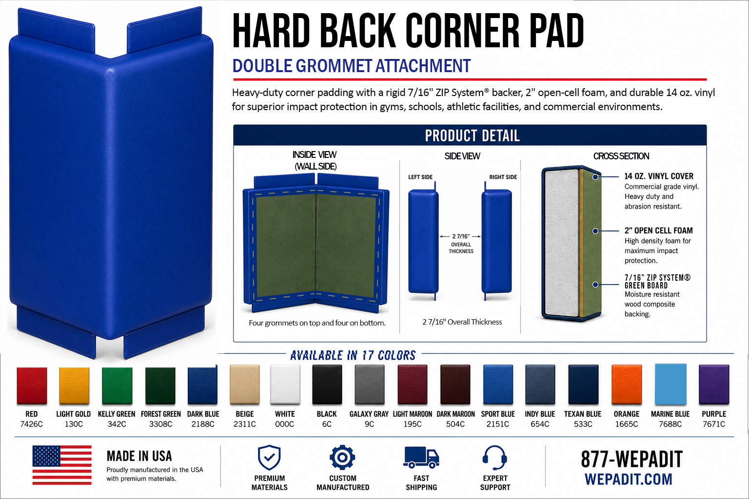 HARD BACK CORNER PAD