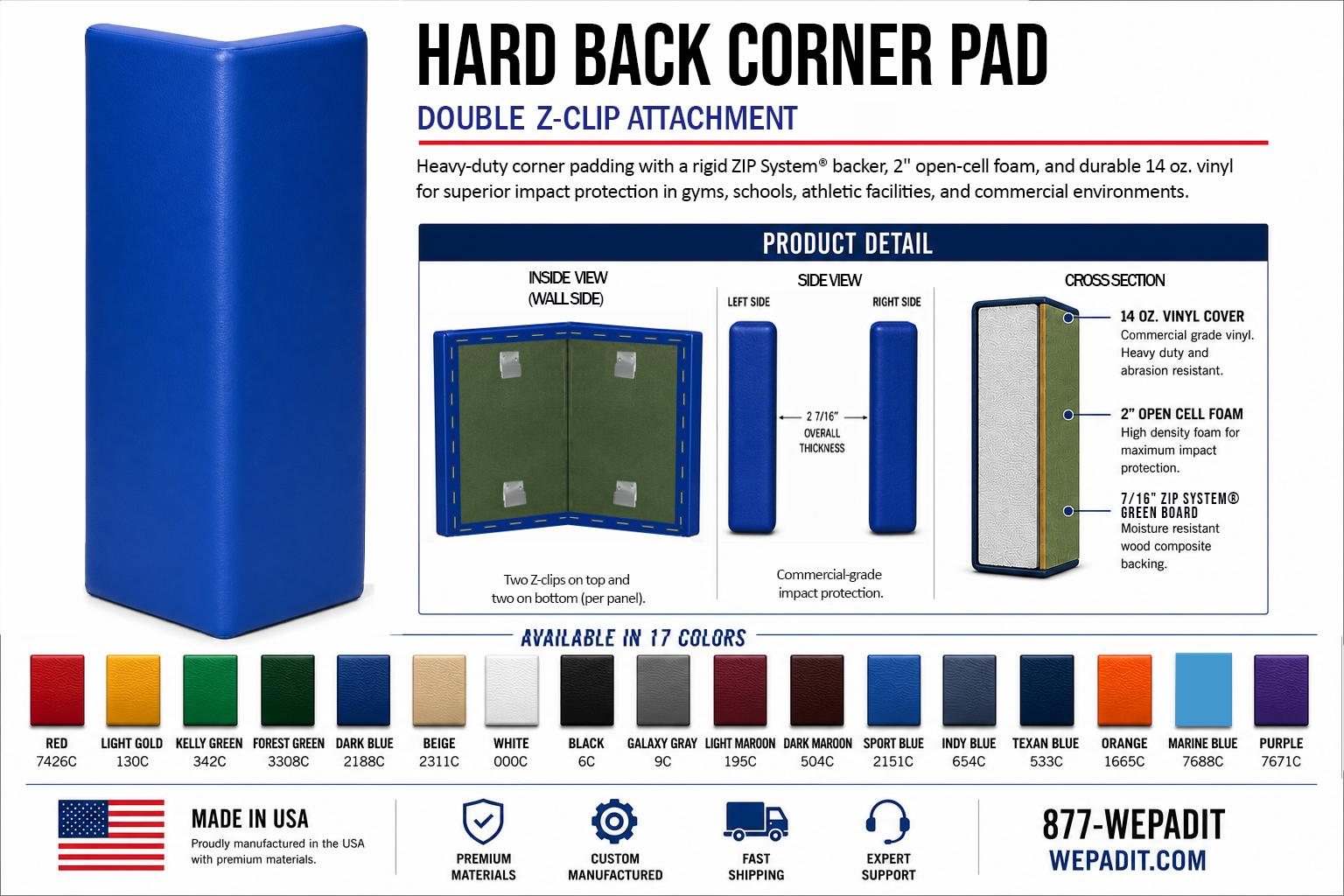 HARD BACK CORNER PAD