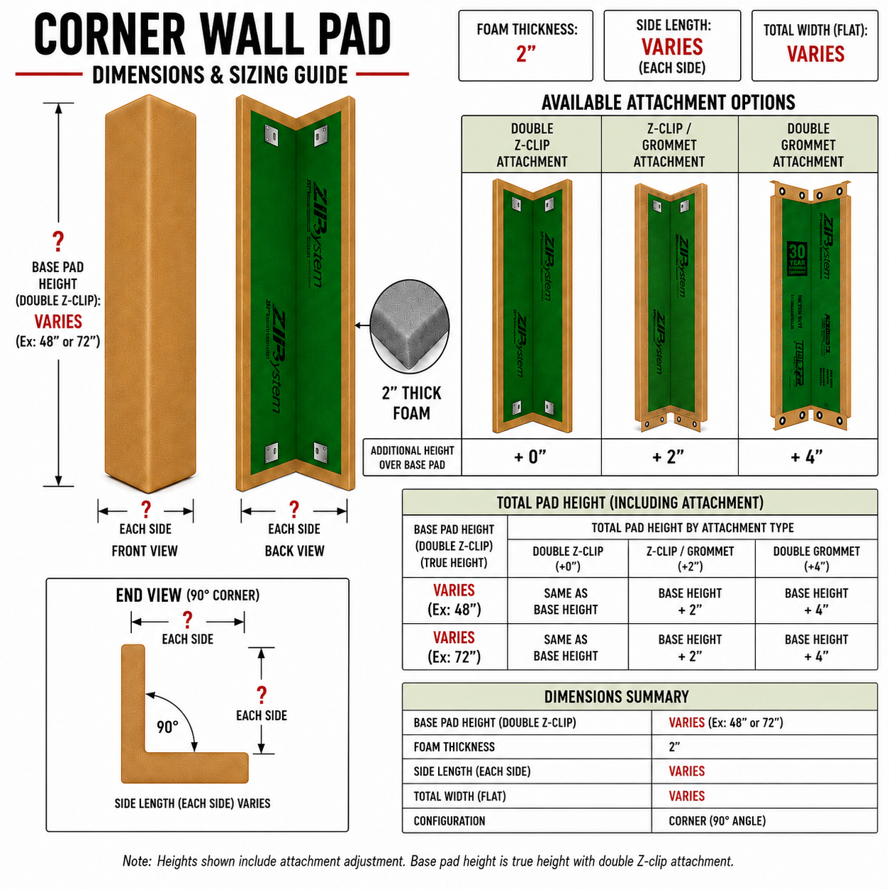 HARD BACK CORNER PAD