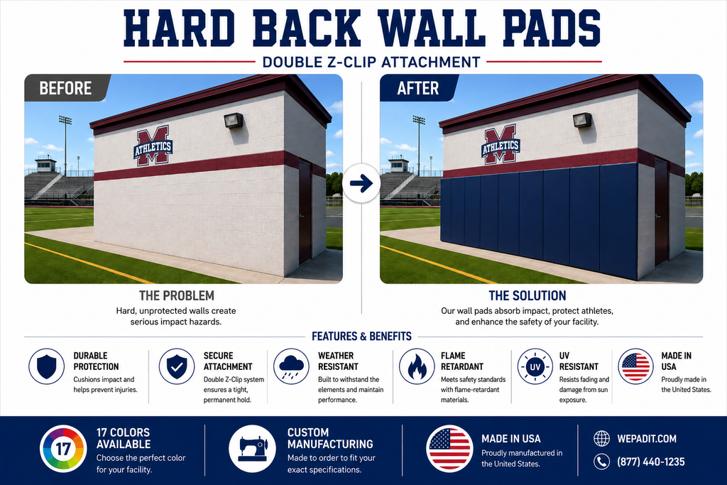Hard Back Wall Pad | 2" Open-Cell Foam | Custom Made