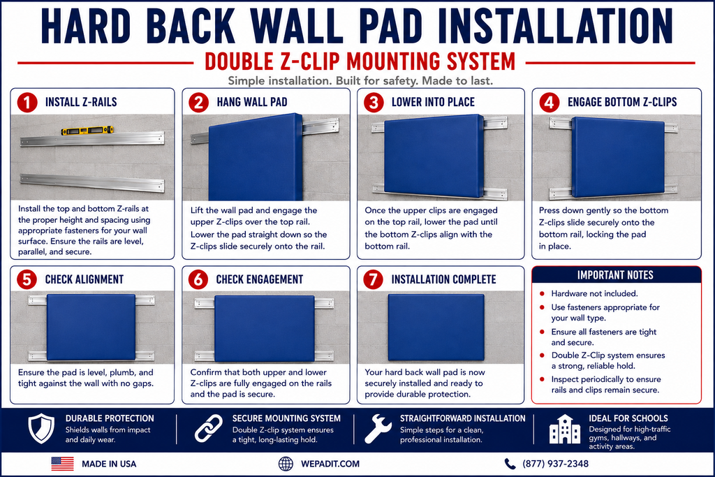 Hard Back Wall Pad | 2" Open-Cell Foam | Custom Made