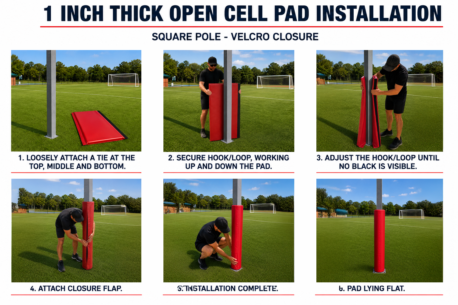 1" THICK OPEN CELL SQUARE POLE PAD