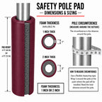 1" THICK OPEN CELL ROUND POLE PAD