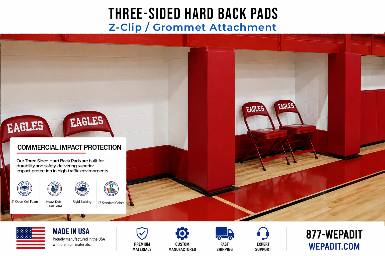 3-Sided Hard Back Pad | Custom Made