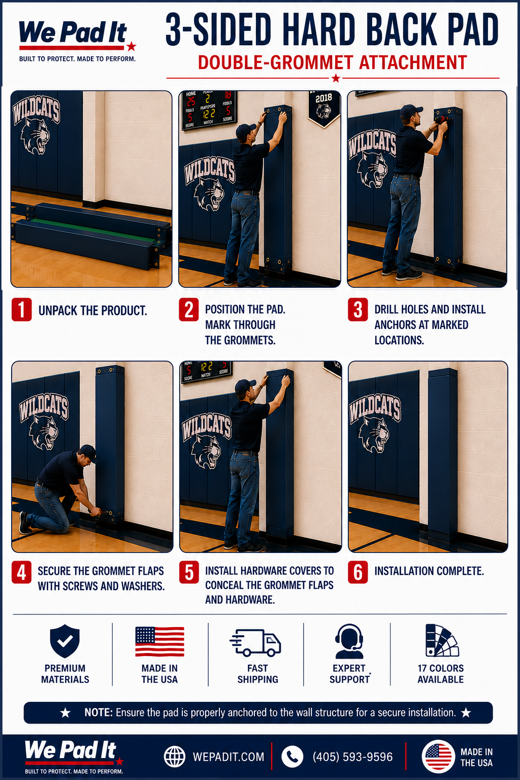 3-Sided Hard Back Pad | Custom Made