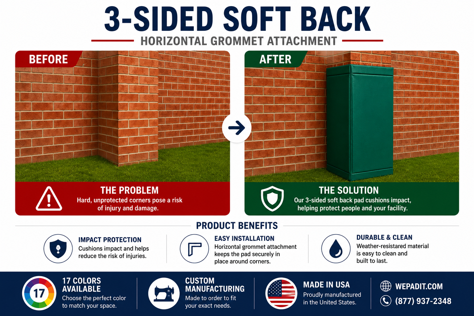 3-Sided Soft Back Pad | Custom Made
