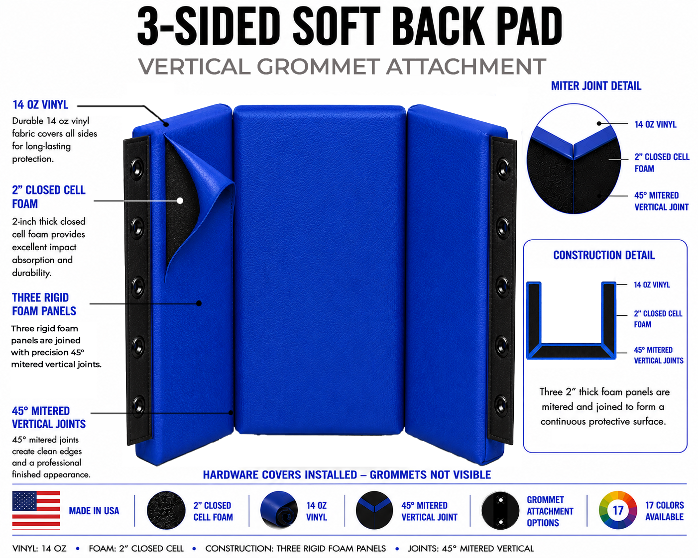 3-Sided Soft Back Pad | Custom Made