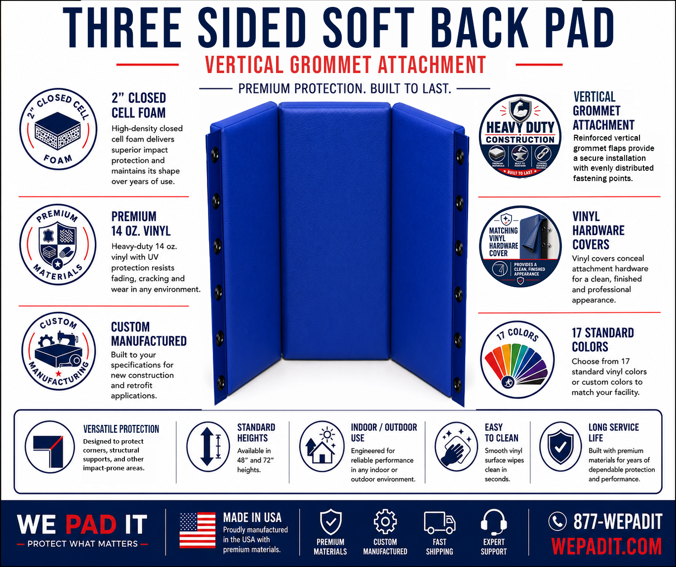 3-Sided Soft Back Pad | Custom Made