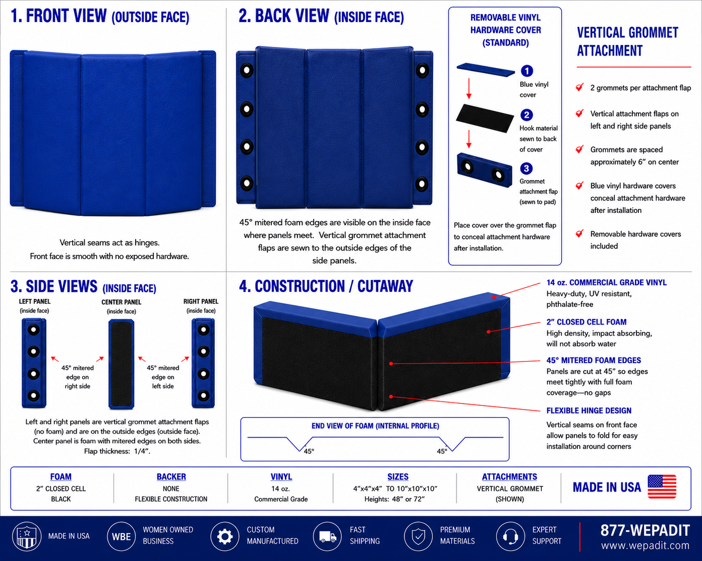 3-Sided Soft Back Pad | Custom Made